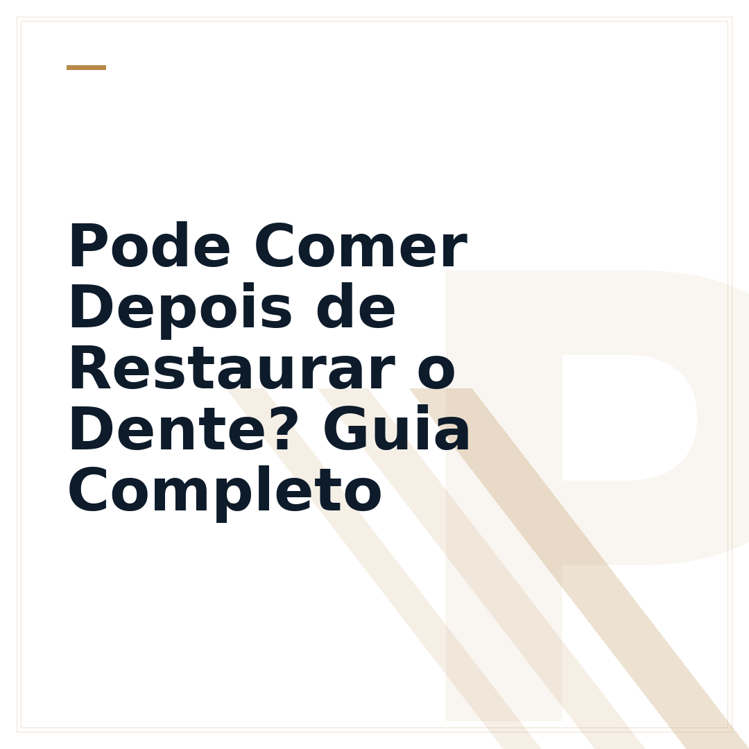 Pode Comer Depois de Restaurar o Dente? Guia Completo
