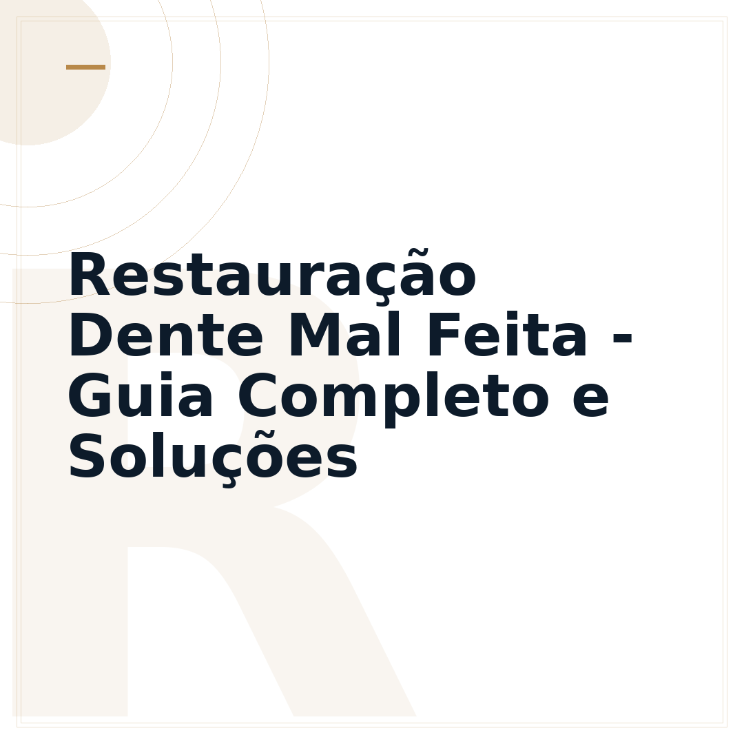 Restauração Dente Mal Feita - Guia Completo e Soluções